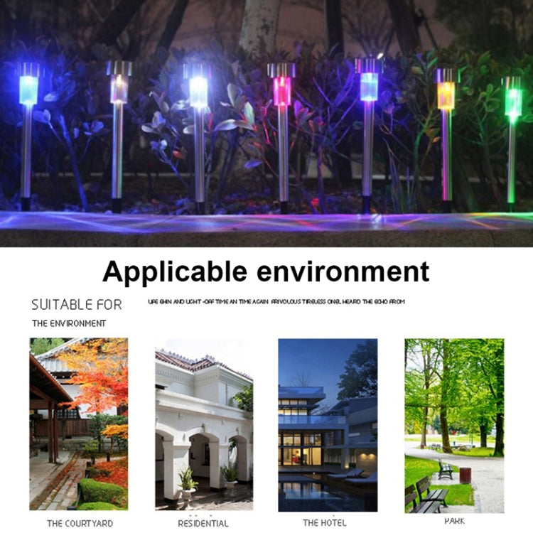 10 UNIDADES Lâmpada de Relva Exterior Solar em Aço Inoxidável IP65 à Prova de Água, Luz Decorativa LED para Jardim
