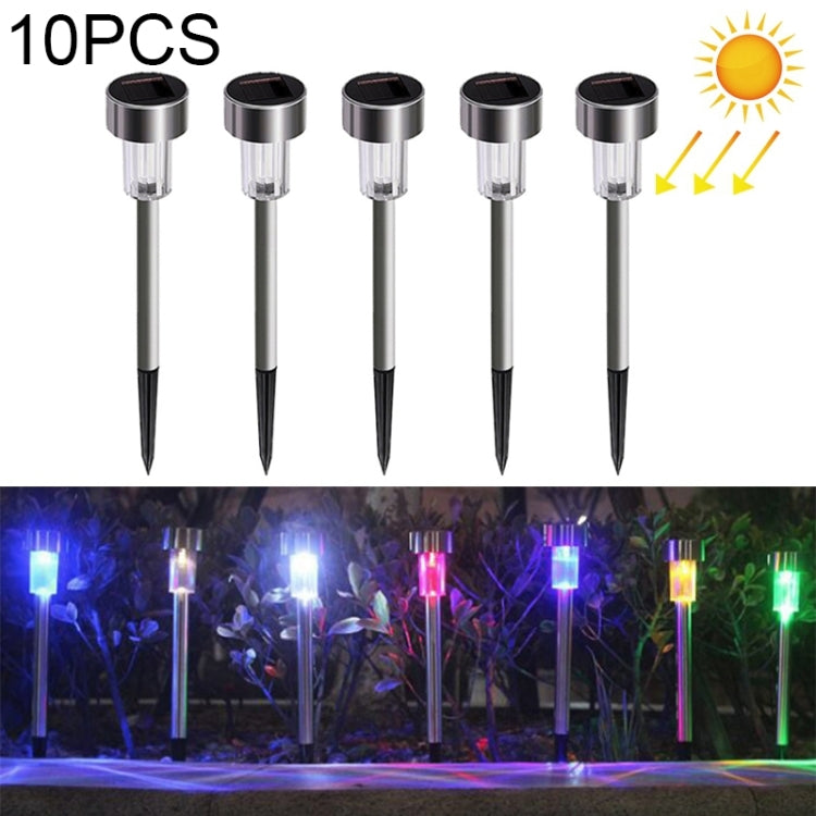 10 UNIDADES Lâmpada de Relva Exterior Solar em Aço Inoxidável IP65 à Prova de Água, Luz Decorativa LED para Jardim