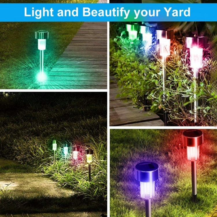 10 UNIDADES Lâmpada de Relva Exterior Solar em Aço Inoxidável IP65 à Prova de Água, Luz Decorativa LED para Jardim