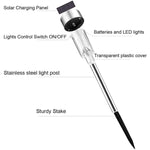 10 UNIDADES Lâmpada de Relva Exterior Solar em Aço Inoxidável IP65 à Prova de Água, Luz Decorativa LED para Jardim