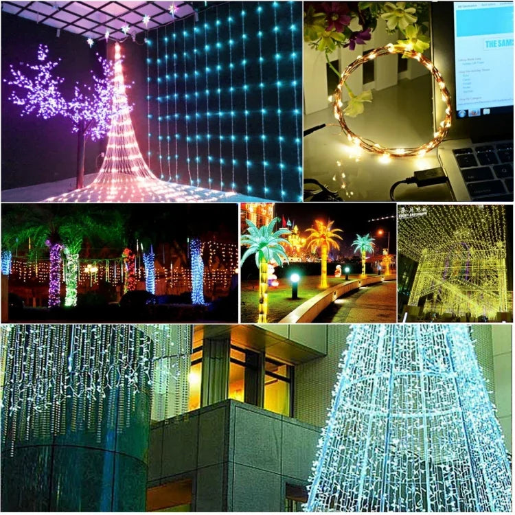 Luz de Tira de Lâmpada de Festival / Decoração SMD-0603 Alimentada por USB (Luz Azul Branca), LED1001LG, LED1001LW