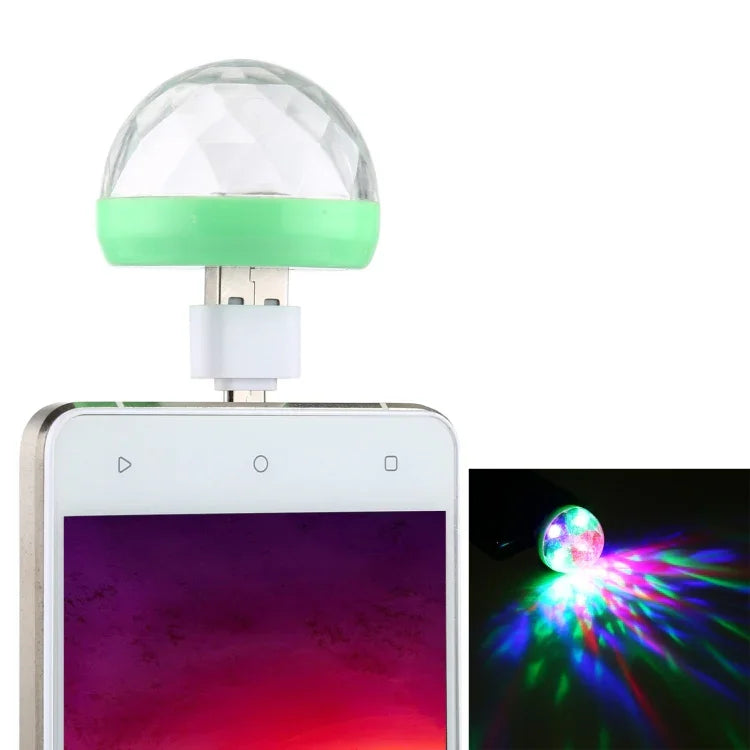 Luz de Palco Bola Mágica de Cristal LED RGB USB 4W com Adaptador Micro USB, com Adaptador Micro USB