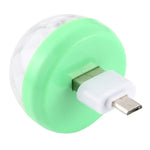 Luz de Palco Bola Mágica de Cristal LED RGB USB 4W com Adaptador Micro USB, com Adaptador Micro USB