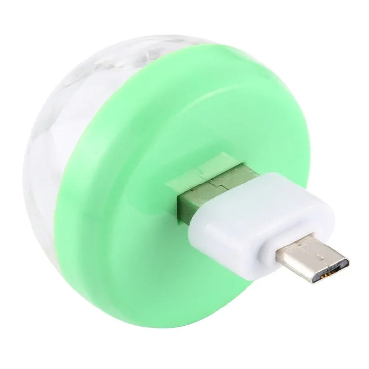 Luz de Palco Bola Mágica de Cristal LED RGB USB 4W com Adaptador Micro USB, com Adaptador Micro USB