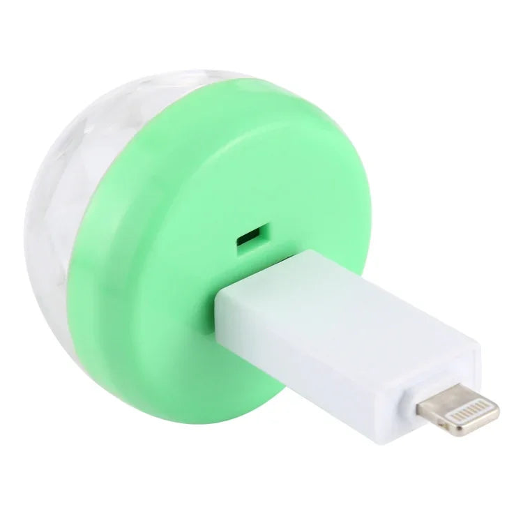 Luz de Palco Bola Mágica de Cristal LED RGB USB 4W com Adaptador de 8 Pinos, com Adaptador de 8 Pinos
