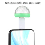 Luz de Palco Bola Mágica de Cristal LED RGB USB 4W com Adaptador de 8 Pinos, com Adaptador de 8 Pinos
