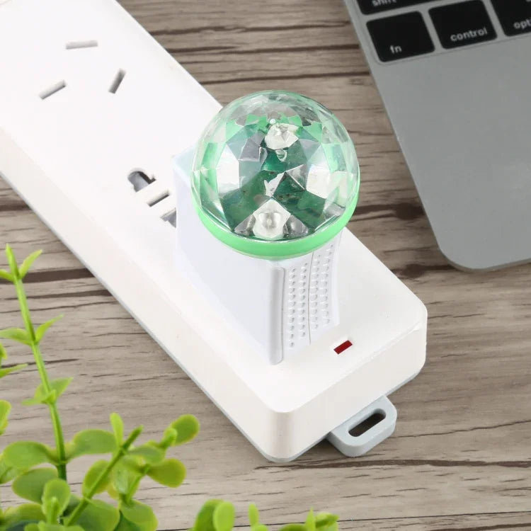Luz de Palco Bola Mágica de Cristal LED RGB USB 4W com Adaptador de 8 Pinos, com Adaptador de 8 Pinos