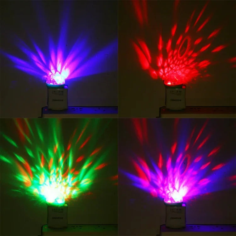 Luz de Palco Bola Mágica de Cristal LED RGB USB 4W com Adaptador de 8 Pinos, com Adaptador de 8 Pinos