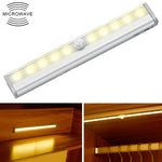 Luz Inteligente de Sensor de Corpo Humano com 0,8W 10 LEDs Branco Quente e Ecrã Estreito para Corredor e Armário, Versão com Carregamento USB, 0,8W 10 LEDs Branco Quente