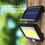 Luz de Parede Solar COB com Indução Corporal Separada, Luz de Jardim Impermeável para Exterior, Iluminação de Rua, 100 COB
