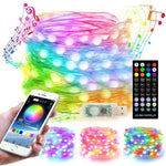 Decoração de Natal Luz de Fios de Cobre USB com Controlo Remoto e APP Bluetooth para Telemóvel, Comprimento: 20m 200 LEDs, Controlo Remoto e APP, Comprimento: 20m 200 LEDs