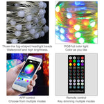 Decoração de Natal Luz de Fios de Cobre USB com Controlo Remoto e APP Bluetooth para Telemóvel, Comprimento: 20m 200 LEDs, Controlo Remoto e APP, Comprimento: 20m 200 LEDs