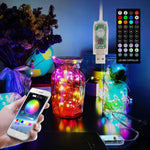 Decoração de Natal Luz de Fios de Cobre USB com Controlo Remoto e APP Bluetooth para Telemóvel, Comprimento: 20m 200 LEDs, Controlo Remoto e APP, Comprimento: 20m 200 LEDs