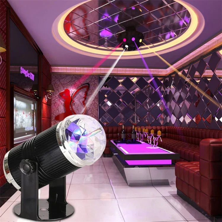 Mini Bola Mágica Rotativa LED de Palco 3W, Plugue UE