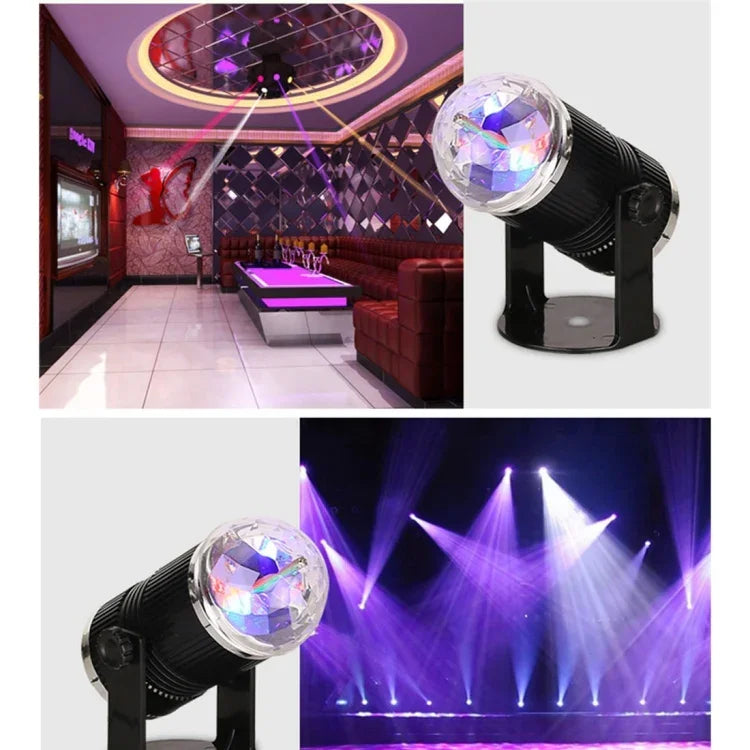Mini Bola Mágica Rotativa LED de Palco 3W, Plugue UE