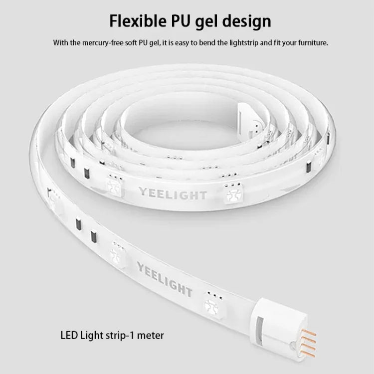 Tira LED de Extensão Inteligente Xiaomi Youpin Yeelight com Controlo Remoto APP WiFi, Comprimento: 1m