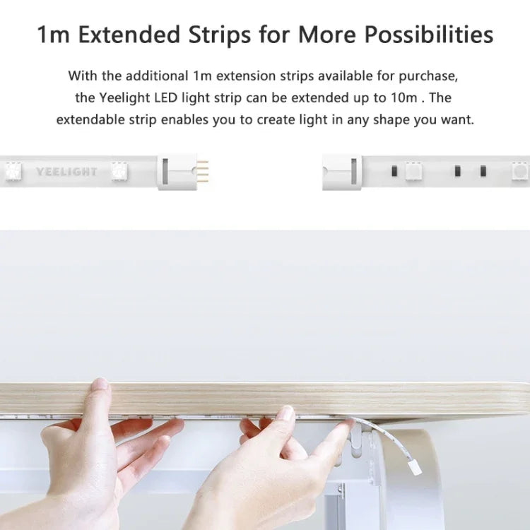 Tira LED de Extensão Inteligente Xiaomi Youpin Yeelight com Controlo Remoto APP WiFi, Comprimento: 1m