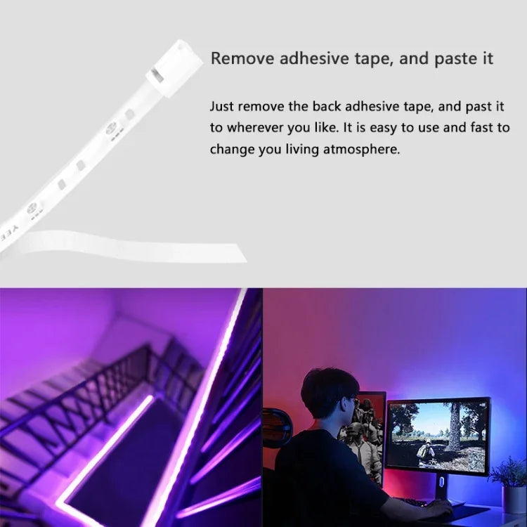 Tira LED de Extensão Inteligente Xiaomi Youpin Yeelight com Controlo Remoto APP WiFi, Comprimento: 1m