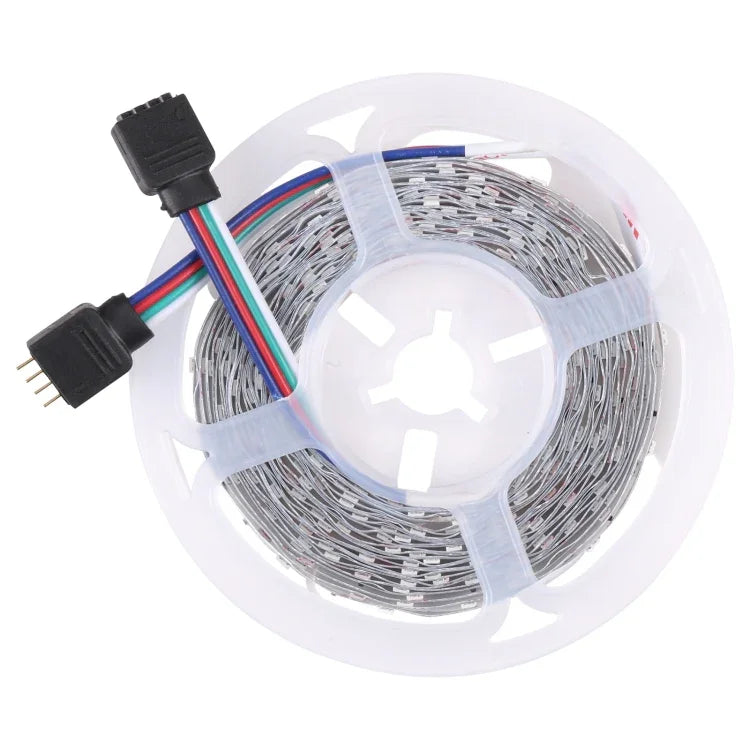 Luz de Corda LED RGB 2835 SMD, 60 LEDs/m, Comprimento: 5m, 12V 2A 100-240V, com Controlo Remoto de 44 Teclas, LED RGB 2835 SMD, 5m, com Controlo Remoto de 44 Teclas