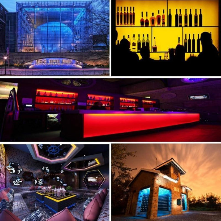 Luz de Corda LED RGB 2835 SMD com Controlo APP Bluetooth, 60 LEDs/m, Comprimento: 5m, 12V 2A 100-240V, LED RGB 2835 SMD, 5m, APP Bluetooth