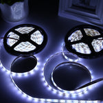 2 Unidades de Luz de Corda LED 2835 SMD Regulável, Luz Branca / Luz Branca Quente, 60 LEDs/m, Comprimento: 5m, 12V 2A 100-240V, LED 2835 SMD, 5m x 2