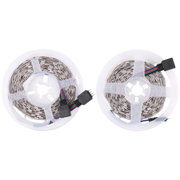 2 unidades de Placa Nú 5050 SMD RGB LED Fita de Luz, 30 LEDs/m, Comprimento: 5m, 12V 2A 100-240V, com Controlador Doodle de 24 Teclas, 5050 SMD RGB LED, 5m x 2
