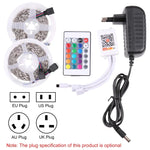 2 unidades de Placa Nú 5050 SMD RGB LED Fita de Luz, 30 LEDs/m, Comprimento: 5m, 12V 2A 100-240V, com Controlador Doodle de 24 Teclas, 5050 SMD RGB LED, 5m x 2