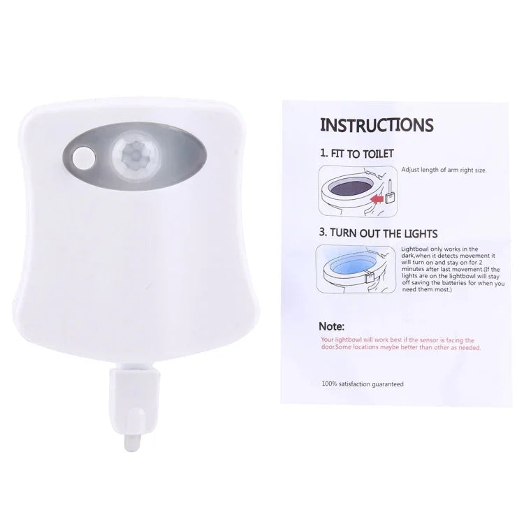 Luzes Noturnas LED para Interior com Sensor de Movimento, 8 Cores, Luz para Tampa de Sanita, LED1660, LED1660US