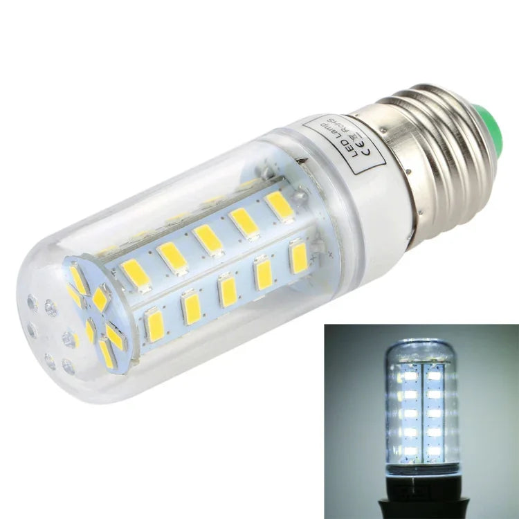 Lâmpada Economizadora SMD 5730, DC 12-30V, E27 36 LEDs Luz Branca, E27 36 LEDs Luz Branco Quente