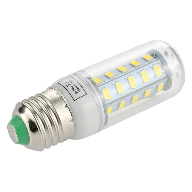 Lâmpada Economizadora SMD 5730, DC 12-30V, E27 36 LEDs Luz Branca, E27 36 LEDs Luz Branco Quente