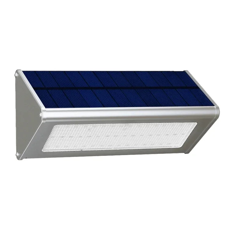 Luz de Parede Triangular com Sensor, 800 LM 48 LEDs SMD 2835, Painel Solar e Interruptor Oculto para Jardim / Pátio / Campismo Exterior (Prateado)