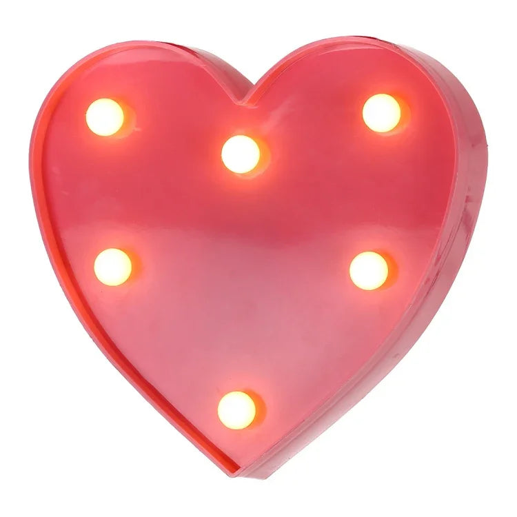 Luz de Mesa para Festa e Casamento Alimentada por 2 Pilhas AA, Coração (Rosa)