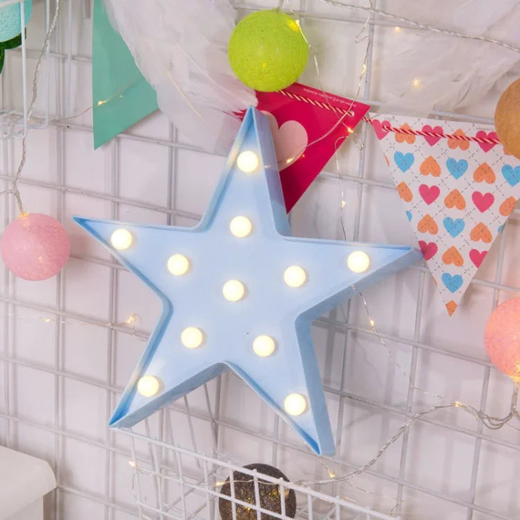 Luz de Mesa para Festa e Casamento Alimentada por 2 Pilhas AA, Pentagrama (Azul), Pentagrama (Branco), Pentagrama (Amarelo)