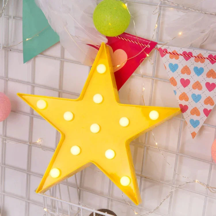 Luz de Mesa para Festa e Casamento Alimentada por 2 Pilhas AA, Pentagrama (Azul), Pentagrama (Branco), Pentagrama (Amarelo)