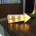Lâmpada de Mesa para Festa, Festival, Casamento, Luz Noturna com 2 Pilhas AA, Sinal de Seta