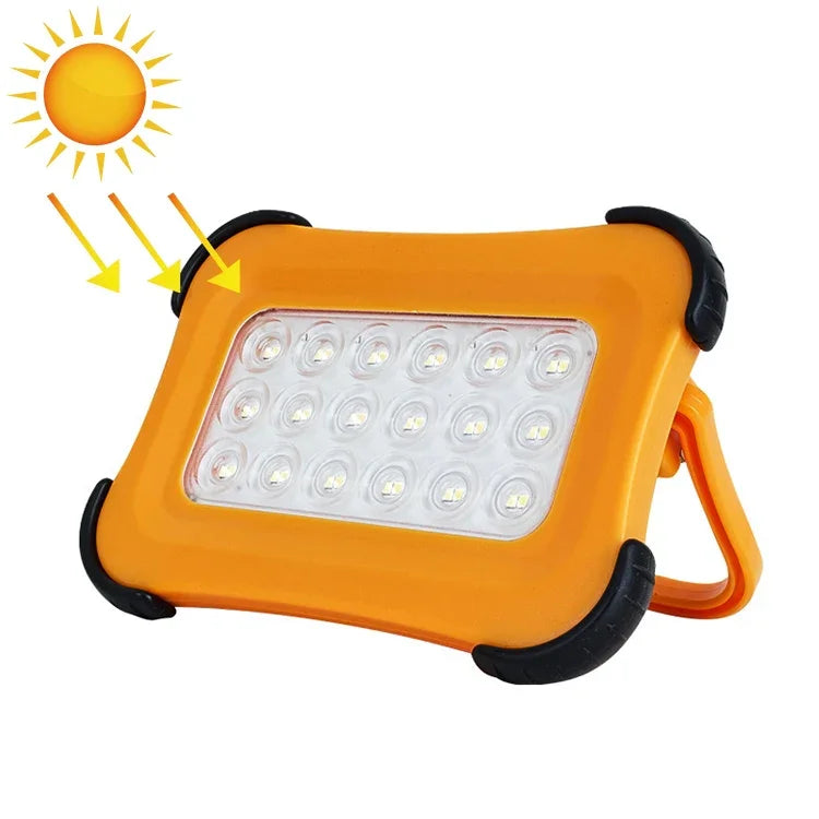 Luz Portátil Solar para Campismo 50W 32 LEDs, Luz Magnética de Emergência com Quatro Níveis de Brilho, Power Bank e Indicador de Bateria