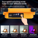 Luz Portátil Solar para Campismo 50W 32 LEDs, Luz Magnética de Emergência com Quatro Níveis de Brilho, Power Bank e Indicador de Bateria