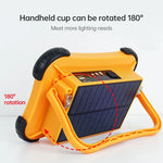 Luz Portátil Solar para Campismo 50W 32 LEDs, Luz Magnética de Emergência com Quatro Níveis de Brilho, Power Bank e Indicador de Bateria