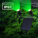 Foco Solar 3W Um para Três para Exterior, IP65 Impermeável, Lâmpada de Relva com Indução por Controlo de Luz, Fluxo Luminoso: 300-400lm (Fixação Cíclica RGB), Um para Três