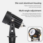 Foco Solar 3W Um para Três para Exterior, IP65 Impermeável, Lâmpada de Relva com Indução por Controlo de Luz, Fluxo Luminoso: 300-400lm (Fixação Cíclica RGB), Um para Três