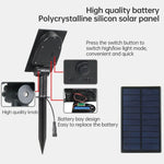 Foco Solar 3W Um para Três para Exterior, IP65 Impermeável, Lâmpada de Relva com Indução por Controlo de Luz, Fluxo Luminoso: 300-400lm (Fixação Cíclica RGB), Um para Três