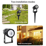 Foco Solar 3W Um para Três para Exterior, IP65 Impermeável, Lâmpada de Relva com Indução por Controlo de Luz, Fluxo Luminoso: 300-400lm (Fixação Cíclica RGB), Um para Três