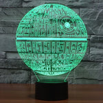 Lâmpada Estéreo Visual Criativa com Descoloração de 7 Cores, Lâmpada de Secretária, Luz Noturna, Estilo Estrela da Morte
