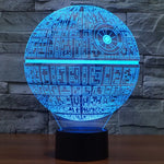 Lâmpada Estéreo Visual Criativa com Descoloração de 7 Cores, Lâmpada de Secretária, Luz Noturna, Estilo Estrela da Morte