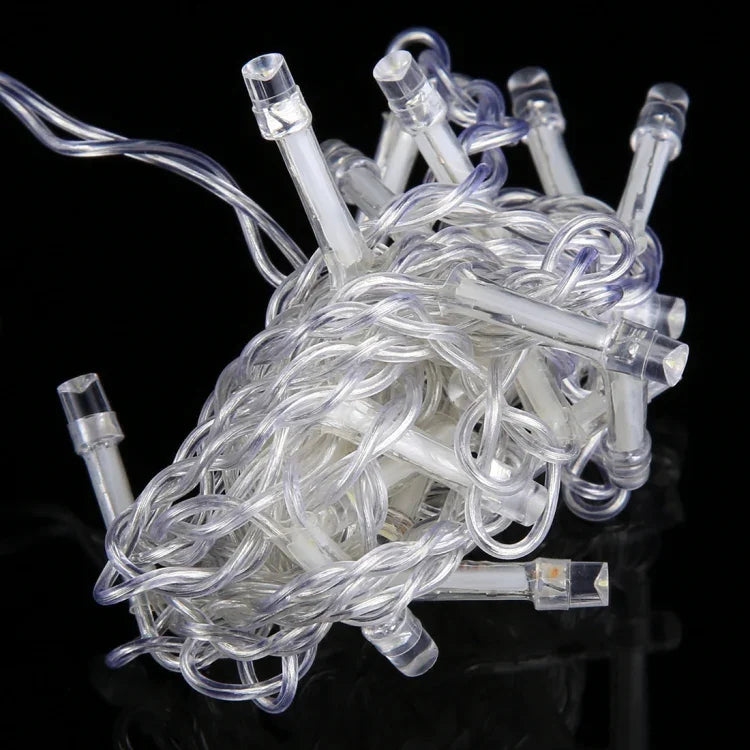 Cortina de Luz com 300 LEDs, Junta Final e Controlador Multifuncional com Memória, Impermeável, Ficha US, AC 110V, Luz Branca Ficha US, Luz Branca Quente Ficha US