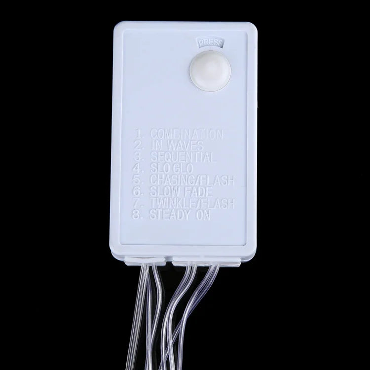 Cortina de Luz com 300 LEDs, Junta Final e Controlador Multifuncional com Memória, Impermeável, Ficha US, AC 110V, Luz Branca Ficha US, Luz Branca Quente Ficha US