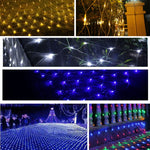 Luz de Cordão Reticular com 200 LEDs com Junta Final e Controlador Multifuncional, Branco Quente Ficha UE, Luz Azul Ficha UE, Luz Colorida Ficha UE, Luz Roxa Ficha UE, Luz Branca Ficha UE