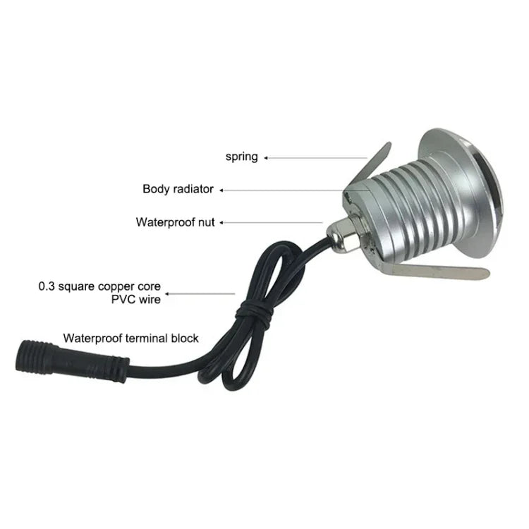 Lâmpada Enterrada Polarizada LED 3W IP67 Impermeável, Lâmpada de Casca de Tartaruga para Jardim e Relva Exterior, Luz Quente 3000K Q1 Luz Unidirecional, Luz Quente 3000K Q1