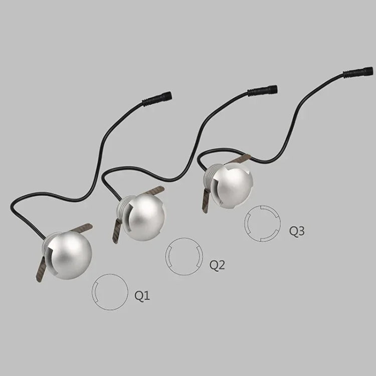 Lâmpada Enterrada Polarizada LED 3W IP67 Impermeável, Lâmpada de Casca de Tartaruga para Jardim e Relva Exterior, Luz Quente 3000K Q3 Luz Tridirecional, Luz Quente 3000K Q3