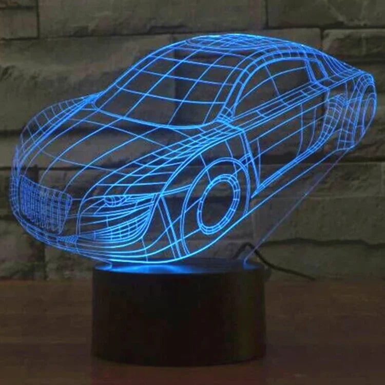 Lâmpada de Secretária Estéreo Visual Criativa com Descoloração de 7 Cores, Luz Noturna, Estilo Carro